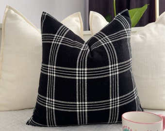 100% Cotton Striped Pillow Cover, Decorative Cotton Pillow-Cushion Cover (Any Custom Size)