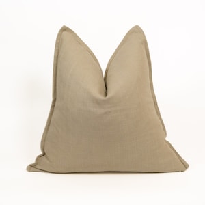 Cotton Linen Beige Pillow Cover, Linen Beige Cushion-Pillow Cover (All Sizes)