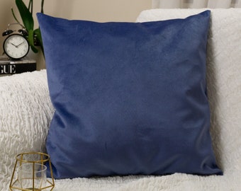 Royal Blue Throw Velvet Pillow Cover, Cobalt Blue Cushion Cover 