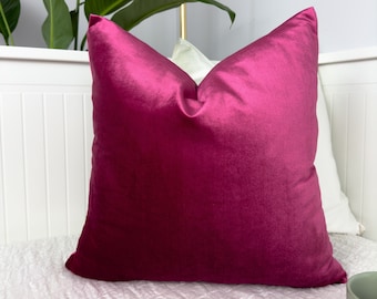 Luxury Velvet Fuchsia Pillow Cover Pink Velvet Scatter Cushion Cover (All Sizes)