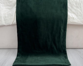 Luxury Velvet Bed Runner for Bedroom Decor Double Sided Velvet Bed Scarf for Twin, Full, Queen, King, Hotel Bed Styling, 36 Color Options