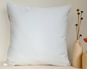 Upholstery Linen White Pillow Cover, White Linen Decorative Cushion Cover, All Size Options.