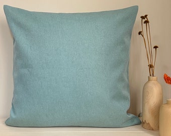 Luxury Linen Sky Blue Pillow Cover, Upholstery Linen Mint Blue Decorative Cushion Covers, All Size Options.