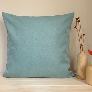 Cotton Linen Duck Egg Blue Pillow Cover Thick Linen Duck Egg Blue Cushion Cover (All Sizes)