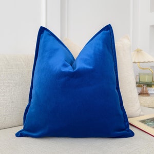 Premium Velvet Royal Blue Pillow Cover Navy Blue Cushion Cover Long Pillow Navy Lumbar Pillow Cover (All Sizes)
