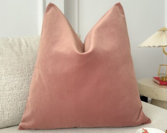 Velvet Dusty Pink Throw Pillow Cover Pink Cushion Cover Decorative Pink Lumbar Pillow Covers (All Sizes)