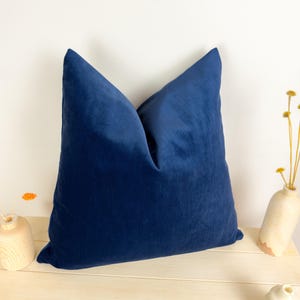 Luxury Navy Blue Velvet Pillow Cover Soft Corduroy Cushion Decorative Throw Pillow for Couch or Bed (All Sizes)