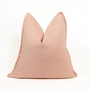 Cotton Linen Dusty Pink Pillow - Cushion Cover,Natural Linen Pink Pillowcase, (Any Custom Size)