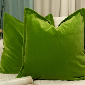 Capa de Almofada Decorativa Verde Maçã de Veludo de Luxo Almofada Lombar Scatter (Todos os Tamanhos)