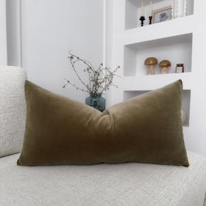 Baumwollsamt Taupe Lendenkissenbezug; Dekokissen für Couch Bett Sofa (alle Größen)