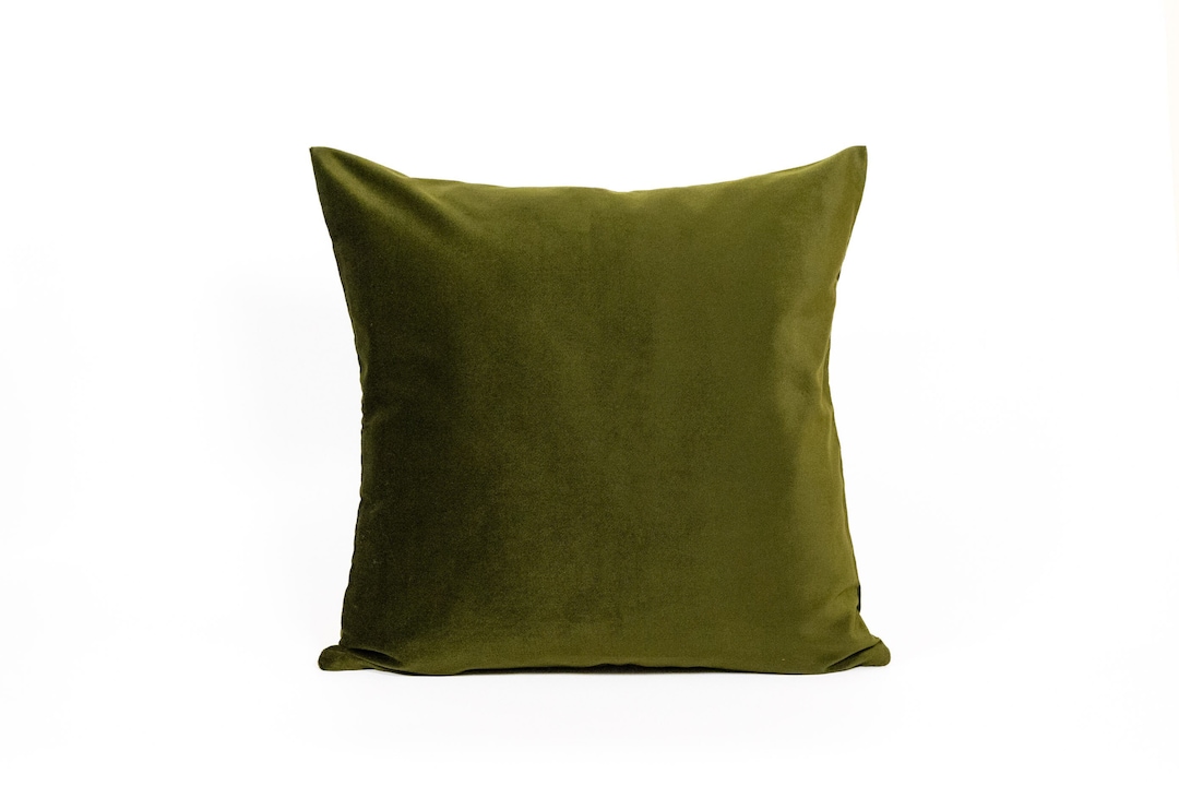 Luxury Velvet Moss Green Pillow Cover, Moss Green Velvet Cushion Cover