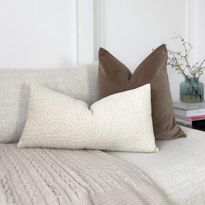 Funda de almohada marrón de terciopelo con relieve, decoración moderna para el hogar, funda de almohada decorativa lumbar (todos los tamaños) imagen 6