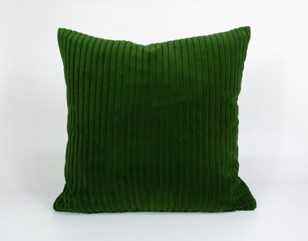 Luxury Soft Jumbo Cord Velvet Dark Green Pillow Covers Etsy