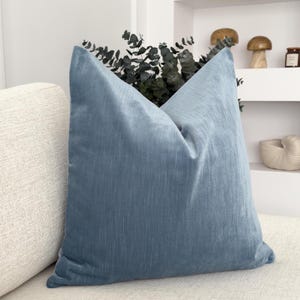 Cord Velvet Duck Egg Blue Throw Pillow Cover Light Blue Cushion Cover Decorative Lumbar Pillow Cover (All Sizes)
