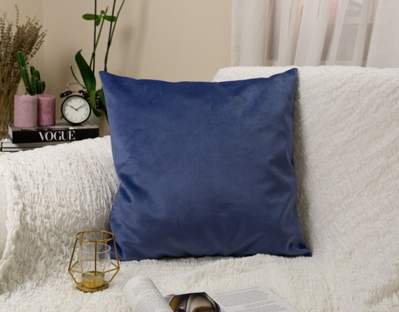 Luxury Plush Velvet Cobalt Blue Pillow Cover Regal Blue Velvet Throw Pillow All Custom Size Etsy