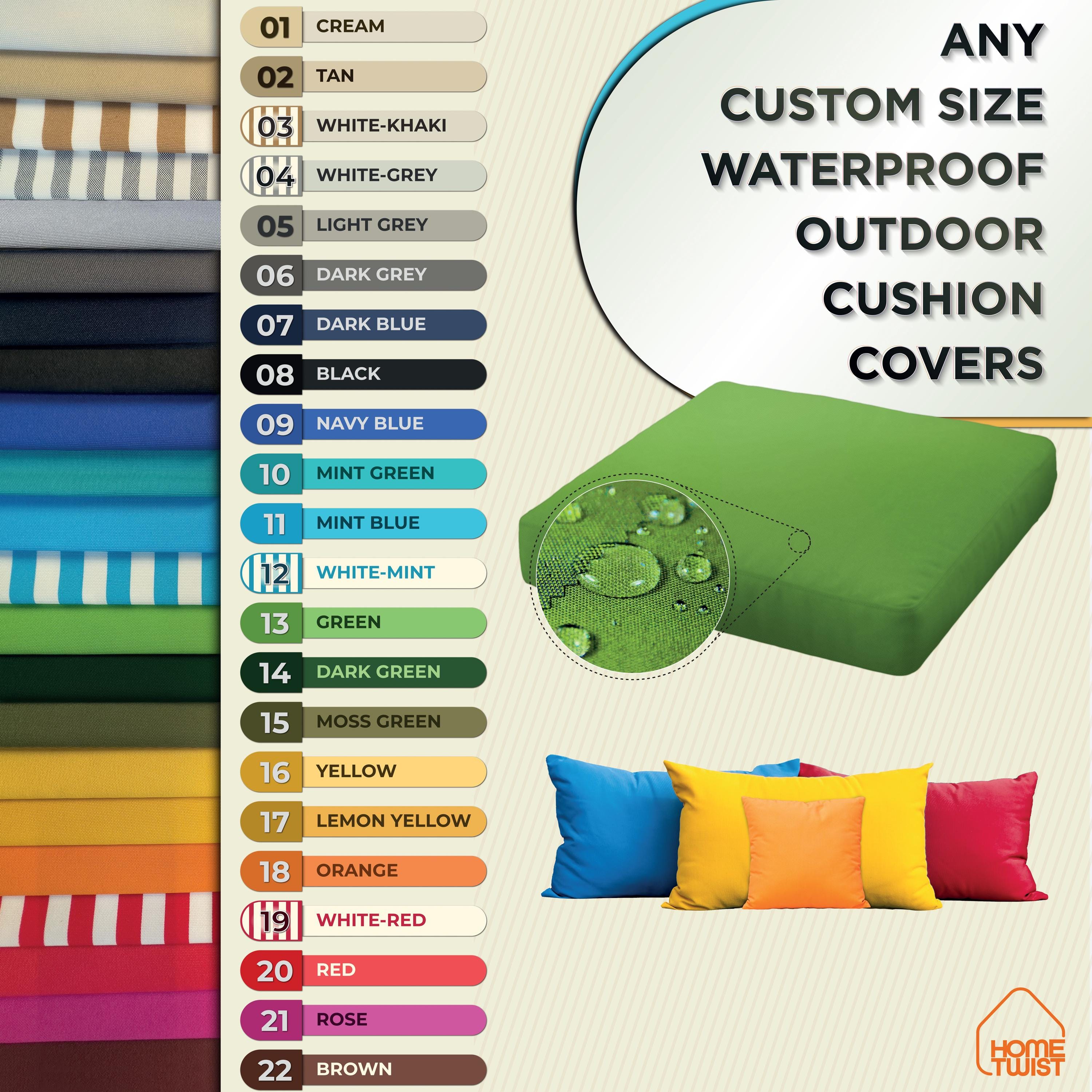 Outdoor Water Proof Cushion Cover Replacement, Garden Patio Pillow