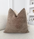 Embossed Velvet Brown Pillow Cover Modern Home Decor Accent Pillow Cover Lumbar (All Sizes)
