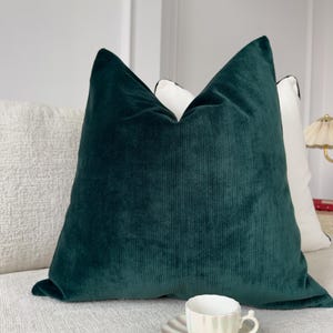 Luxury Cord Velvet Teal Pillow Cover Soft Dark Teal Cushion Decorative Throw Pillow for Couch, Bed, Living Room (All Sizes)