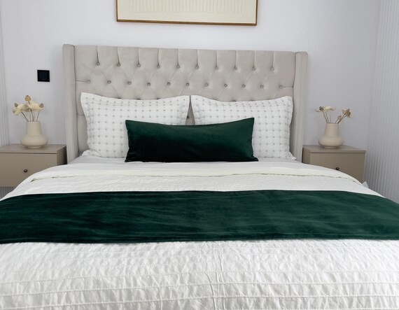 Dark green lumbar pillow sale
