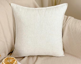 Cream Cotton Pillow Cover: Soft Textured Woven Fabric Off White Cushion Covers, All Sizes