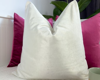 Velvet Off White Pillow Cover Off White Accent White Throw Pillow Cover (All Sizes)