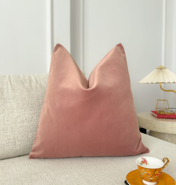 Velvet Dusty Pink Throw Pillow Cover Pink Cushion Cover Decorative Pink Lumbar Pillow Covers all Sizes Etsy