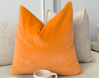 Premium Samt Orange Kissenbezug Home Decor Orange Gelb Kissenbezug (Alle Größen)