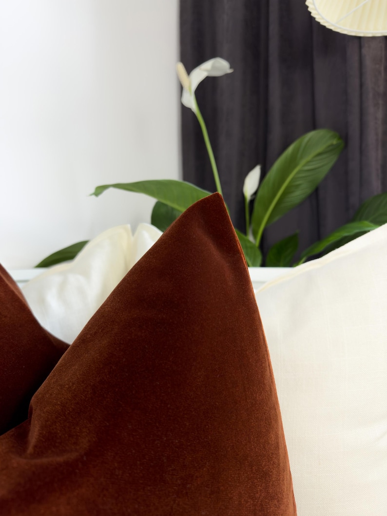 Premium Velvet Terracotta Pillow Cover - Thumbnail 2