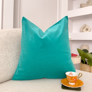 Velvet Teal Pillow Cover Home Decor Turquoise Scatter Cushion Cover (All Sizes)