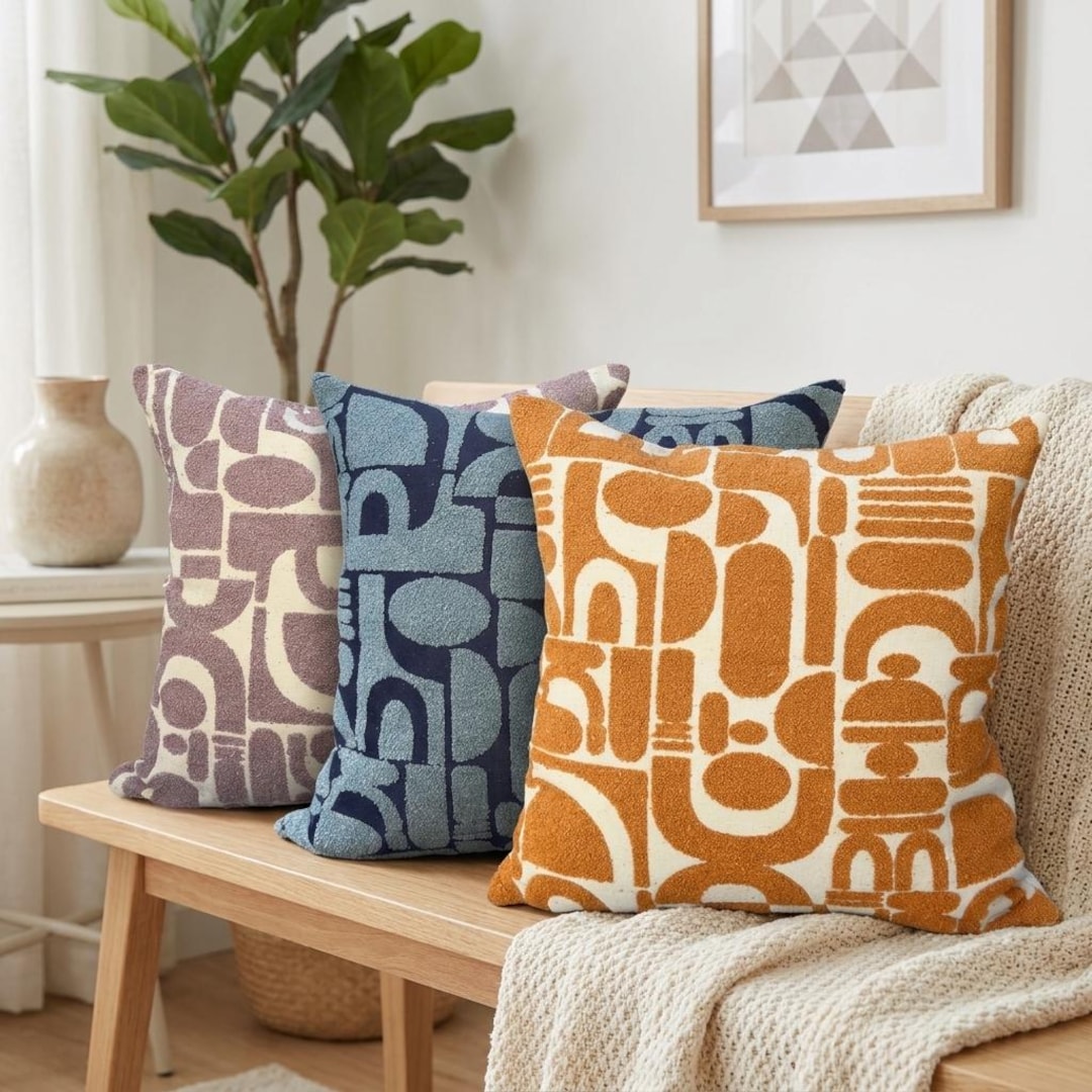 Mid Century Modern Pillow Cover Abstract Geometric Cushion Scandinavian ...