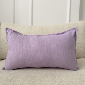 Natural Purple Linen Pillow Cover Lilac Scatter Cushion Cover Purple Lumbar Pillow Cover (All Sizes)