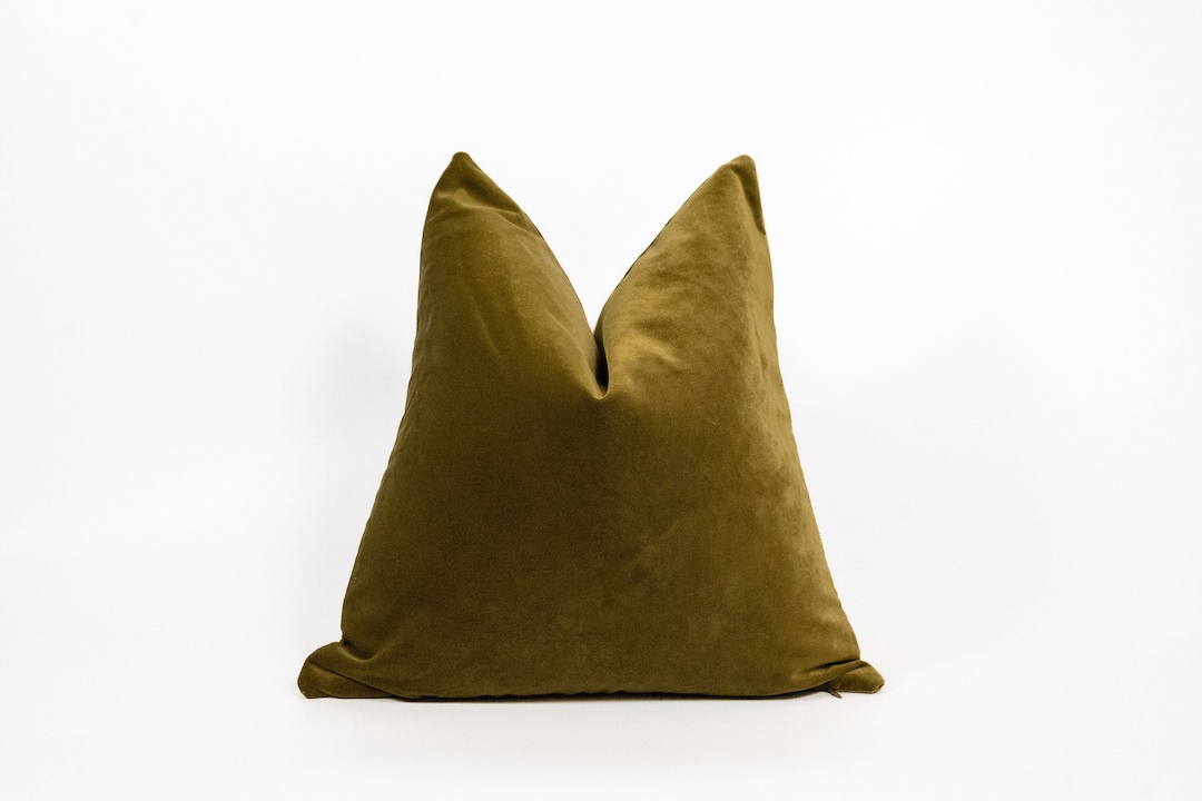 Luxury Velvet Dark Olive Pillow Cover Dark Olive Velvet Etsy