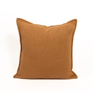 Linen Burnt Orange Pillow Cover Rust Orange Linen Farmhouse Cushion Cover Lumbar Linen Pillow Covers  (All Sizes)
