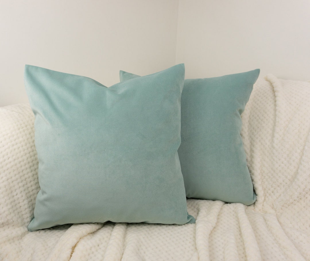 Luxury Velvet Mint Green Pillow Cover Sage Green Velvet Etsy
