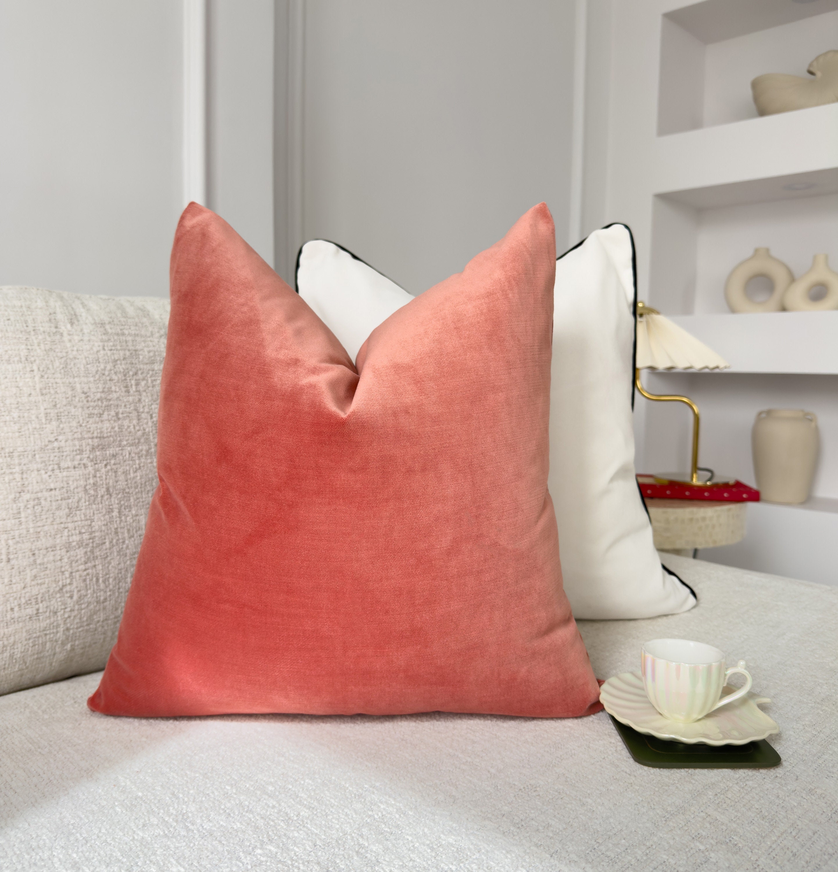 Salmon Pink Pillow Etsy
