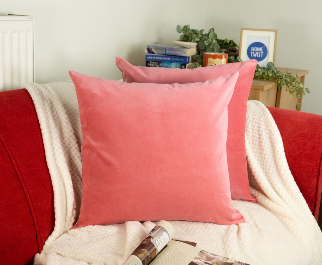 Plush Velvet Pink Pillow Cover Pink Velvet Cushion Cover Etsy
