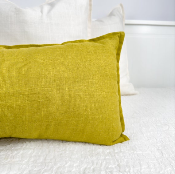 Mustard yellow lumbar pillow sale