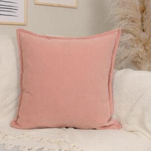 Cozy Cotton Plush Pink Pillow Cover Pink Scatter Cushion Cover Home Decor Powder Pink Throw Pillows  (All Sizes)