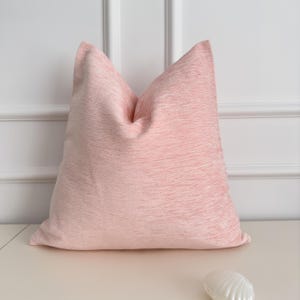 Chenille Velvet Blush Pink Pillow Cover Decorative Lumbar Dusty Pink Cushion Cover, 6 Color Choices (All Sizes)