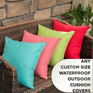 Outdoor Waterproof Patio Pillow Covers Garden Patio Cushion Covers Outdoor Bench Pillow Covers (All Sizes)