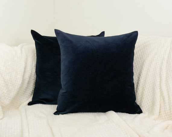 Luxury Dark Blue Velvet Pillow Cover Dark Blue Velvet Throw - Etsy