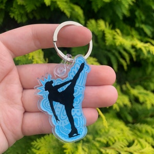 Blue Figure Skating Keychain