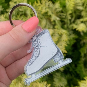 Ice Skate Keychain, Figure Skating Keychain