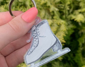 Ice Skate Keychain, Figure Skating Keychain