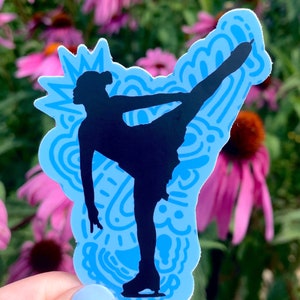 Blauwe kunstschaatssticker