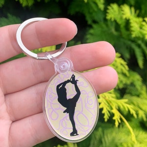 Oval Figure Skating Keychain