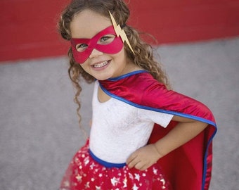 Superhero Tutu Cape and Mask Set, girls superhero costume, superhero dress, girls superhero