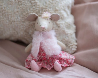Ariella the Mouse Mini Doll, Soft Doll, soft-bodied bunny Doll, Soft mouse Doll, cloth doll, soft doll, mouse doll