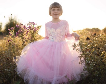 Elegant In Pink Dress, Pink princess dress, pink dress for girls, kids dressup