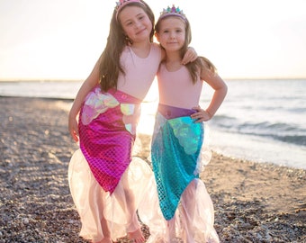 Mermaid Glimmer Skirt Set, mermaid skirt & headband, mermaid skirt, mermaid skirt, mermaid tail, toddler mermaid costume, mermaid outfit